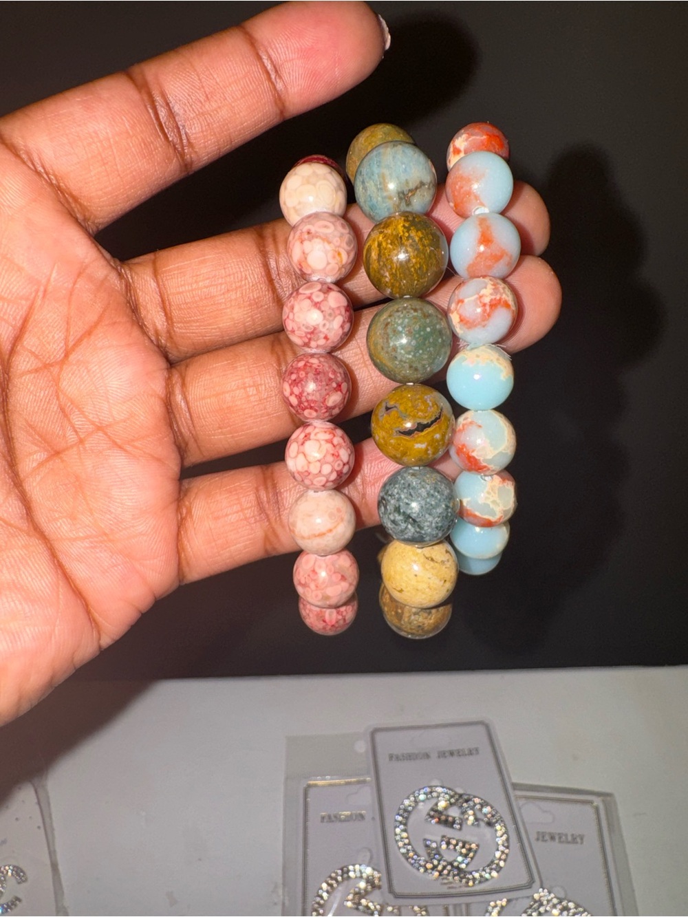 Crystal Bracelet Set, Natural Stones